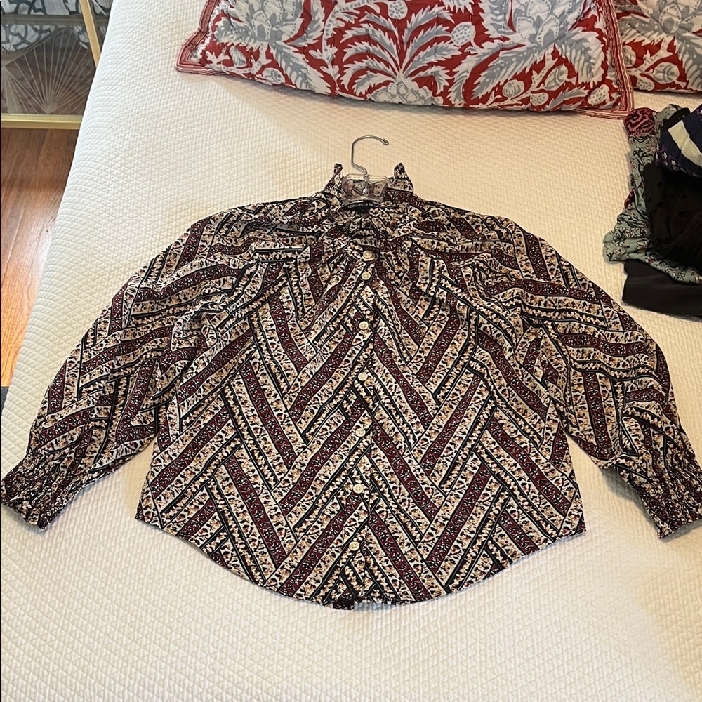 Veronica Beard Calisto Multicolor Patterned Blouse - image 2